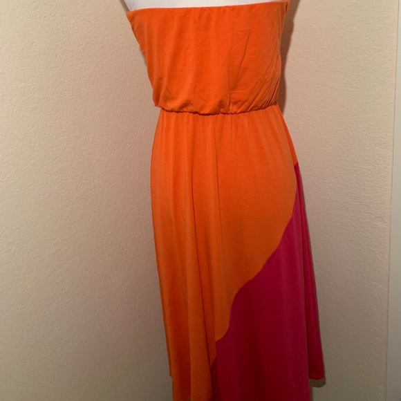American Rag strapless sundress in coral and pink - Picture 6 of 9
